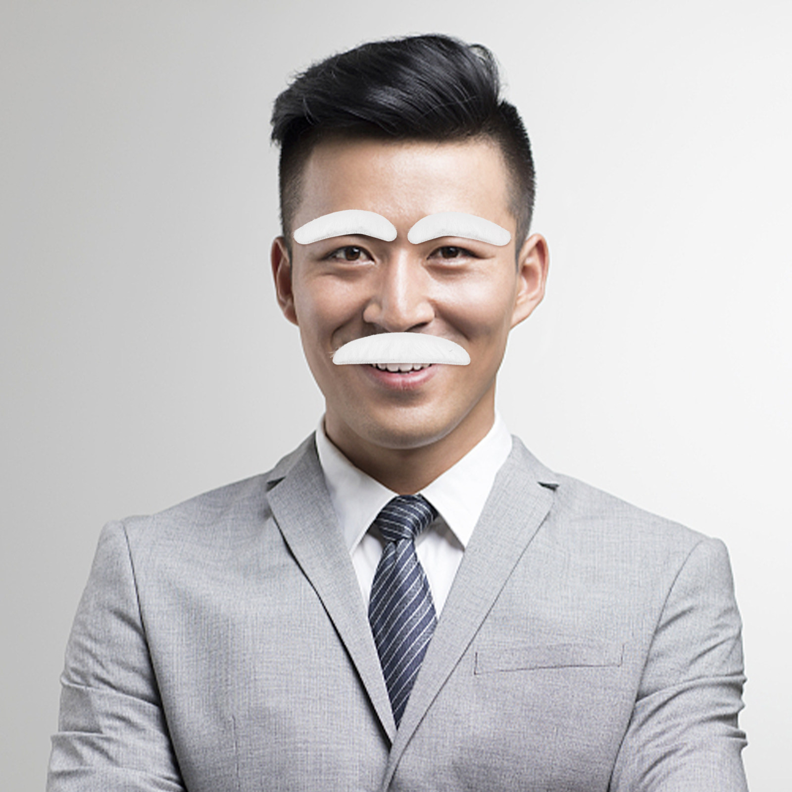 1Set White Fake Beard Eyebrows - đánh giá và giá Easy Cosplay Prop