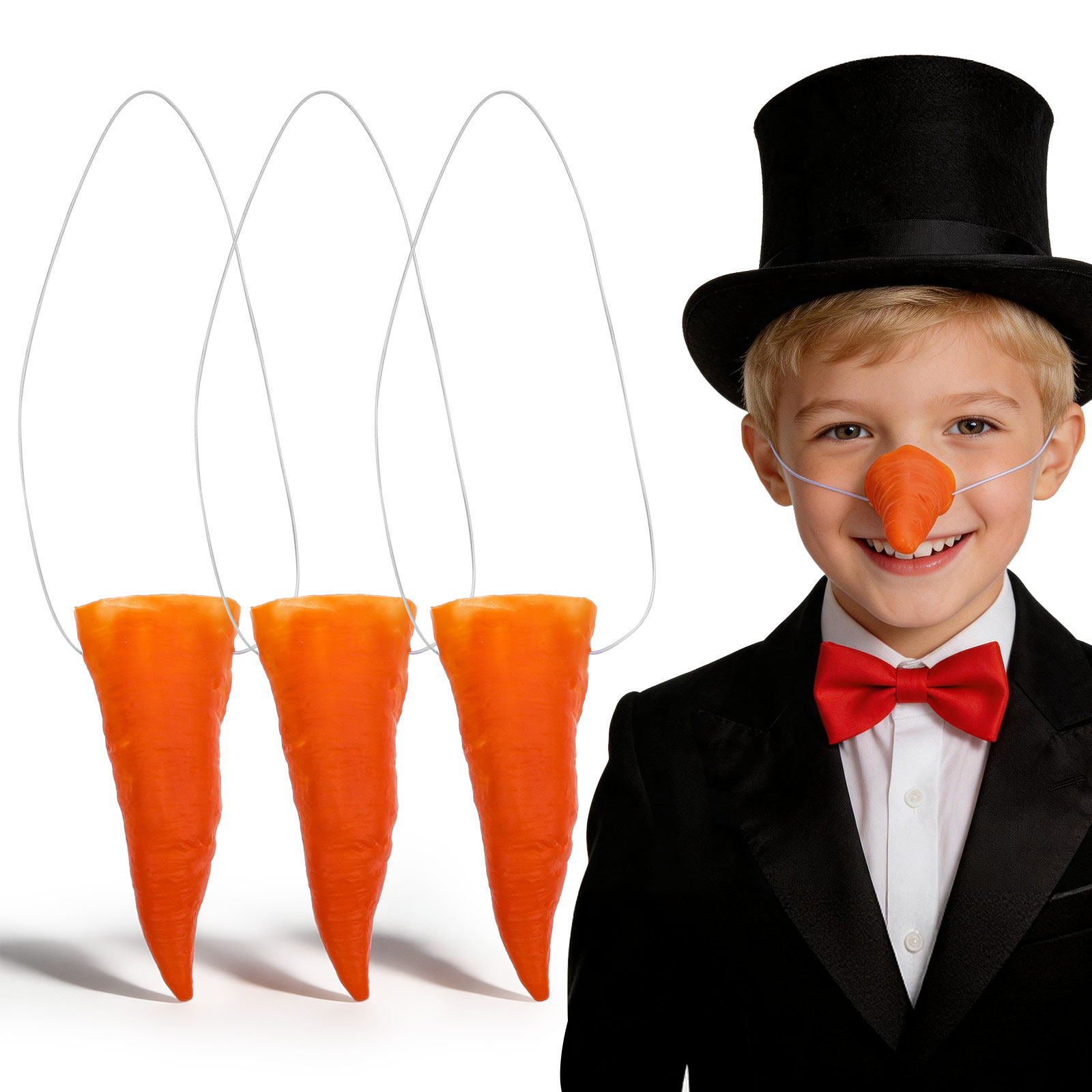 3Pcs Premium Vinyl Carrot Nose - đánh giá và giá Easy Cosplay Prop